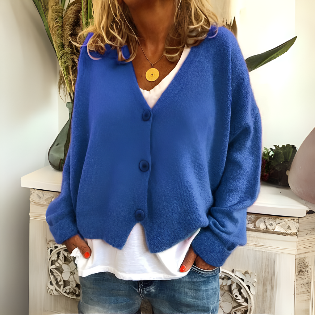 Simone | Women's Relaxed V-Neck Knit Cardigan