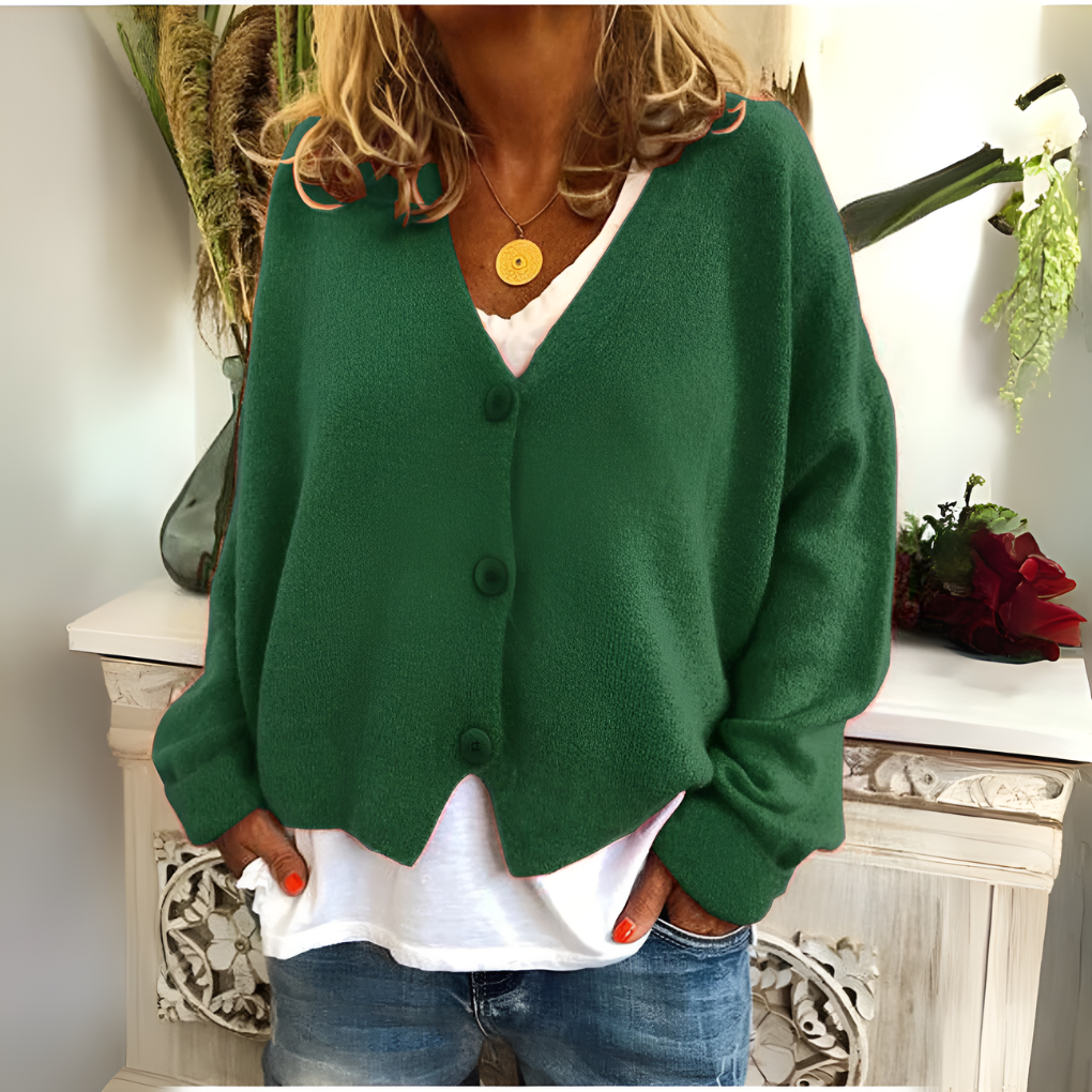 Simone | Women's Relaxed V-Neck Knit Cardigan
