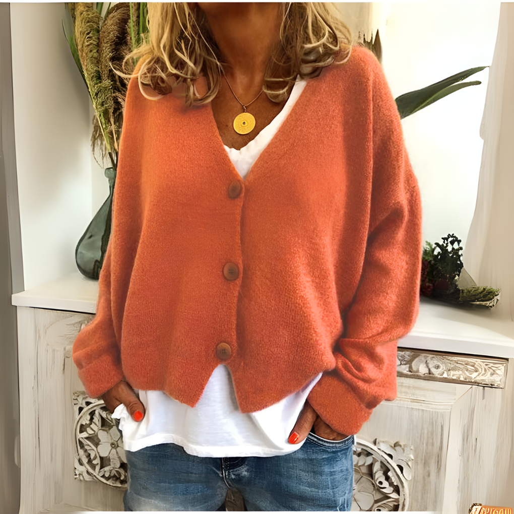 Simone | Women's Relaxed V-Neck Knit Cardigan