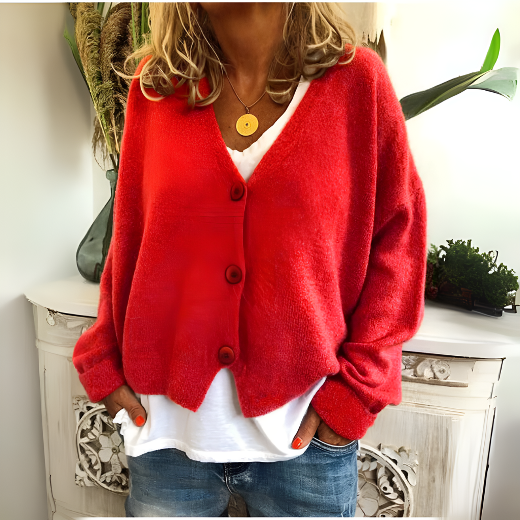 Simone | Women's Relaxed V-Neck Knit Cardigan