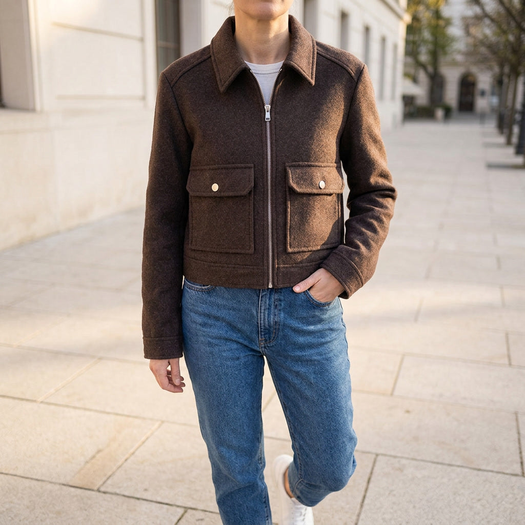 Sloane | Women's Jacket with Zipper and Flap Pockets