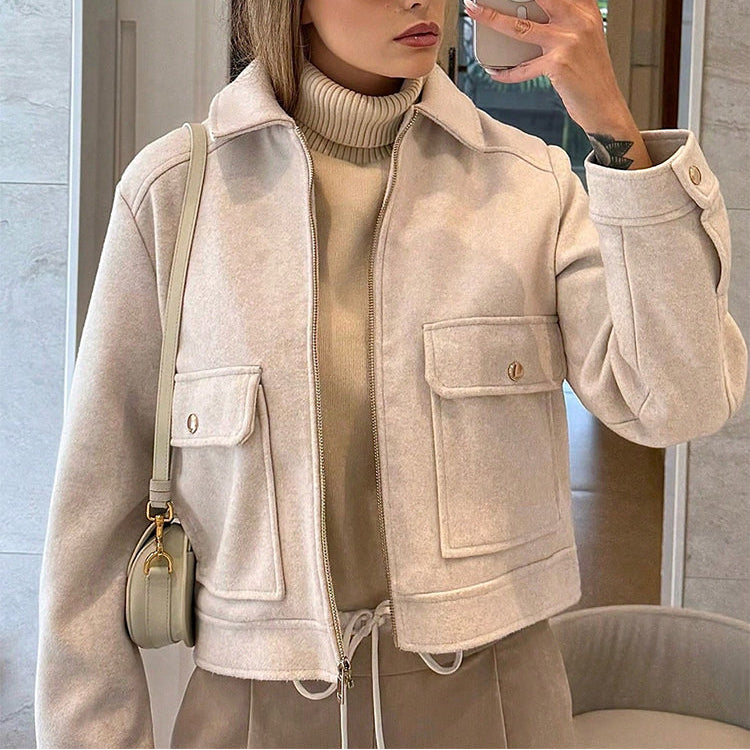 Sloane | Women's Jacket with Zipper and Flap Pockets