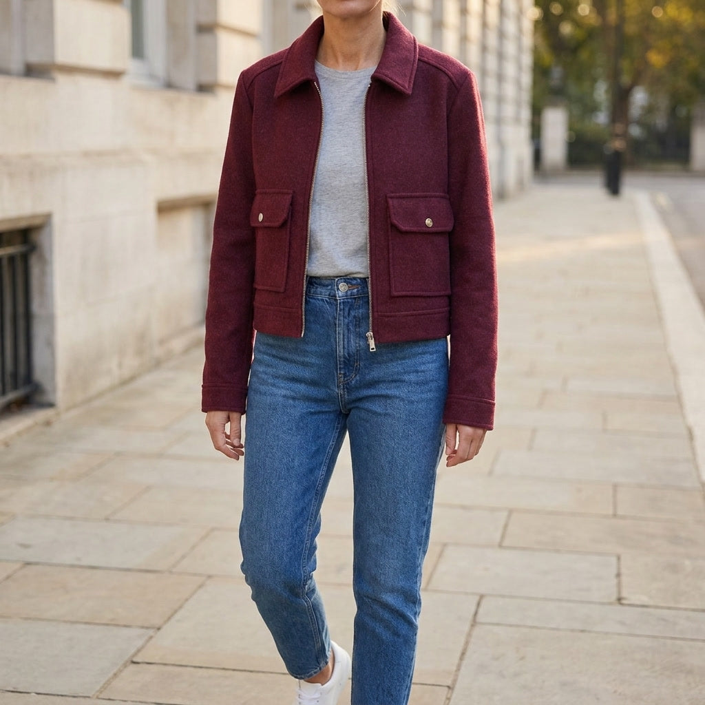 Sloane | Women's Jacket with Zipper and Flap Pockets