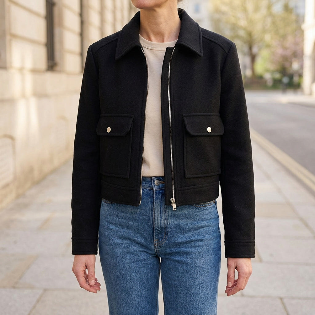 Sloane | Women's Jacket with Zipper and Flap Pockets