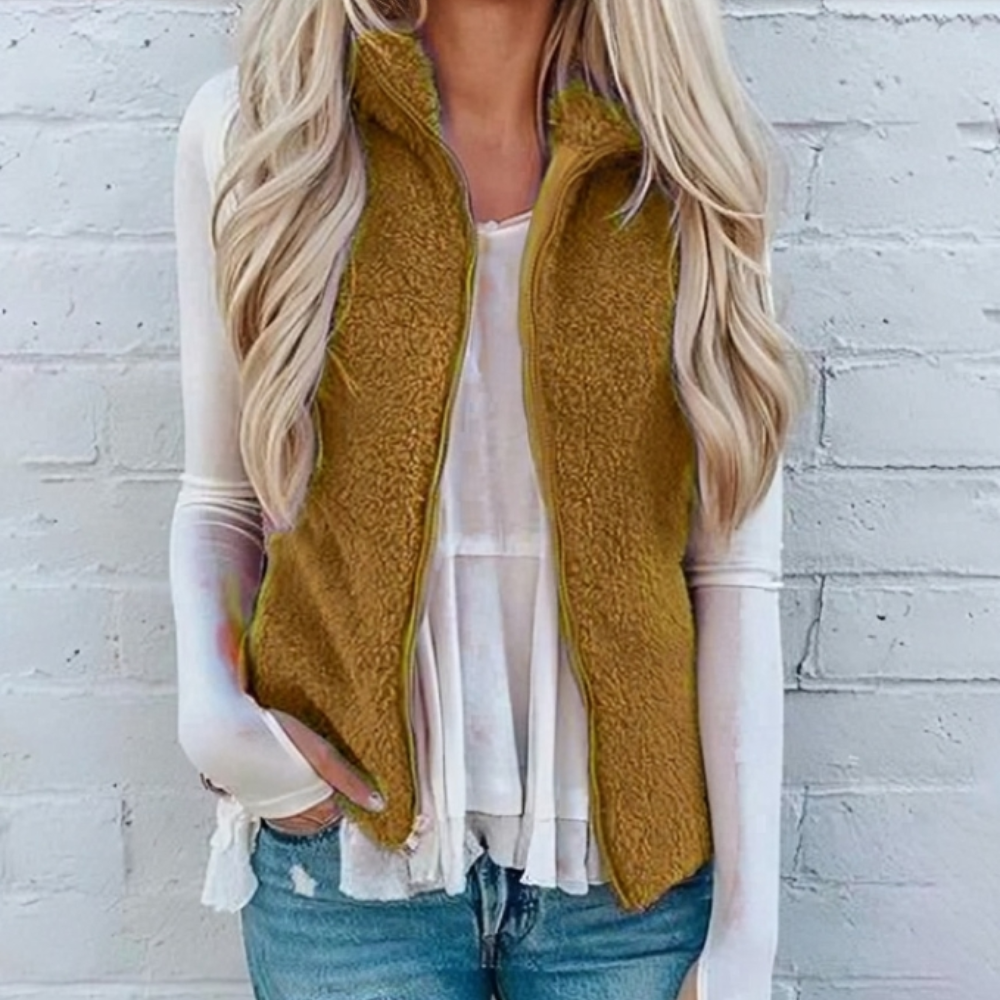 Solene | Women's Zip-Up Sleeveless Layering Fleece Vest