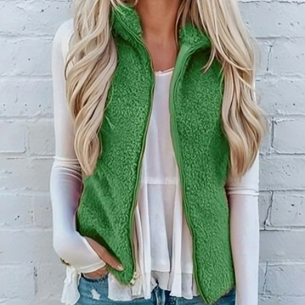 Solene | Women's Zip-Up Sleeveless Layering Fleece Vest