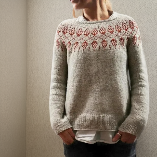 Solveig | Women's Fair Isle Crew Neck Sweater