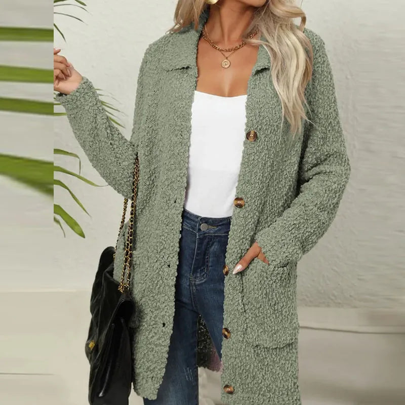 Stella | Women's Cardigan with Buttons and Patch Pockets
