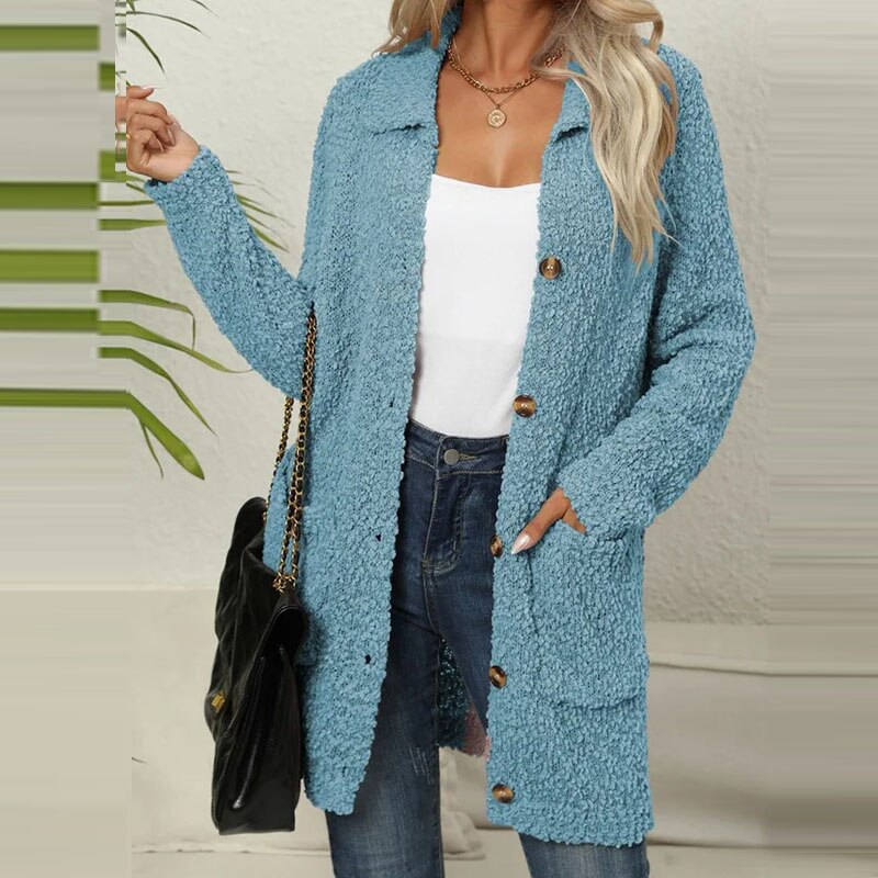 Stella | Women's Cardigan with Buttons and Patch Pockets