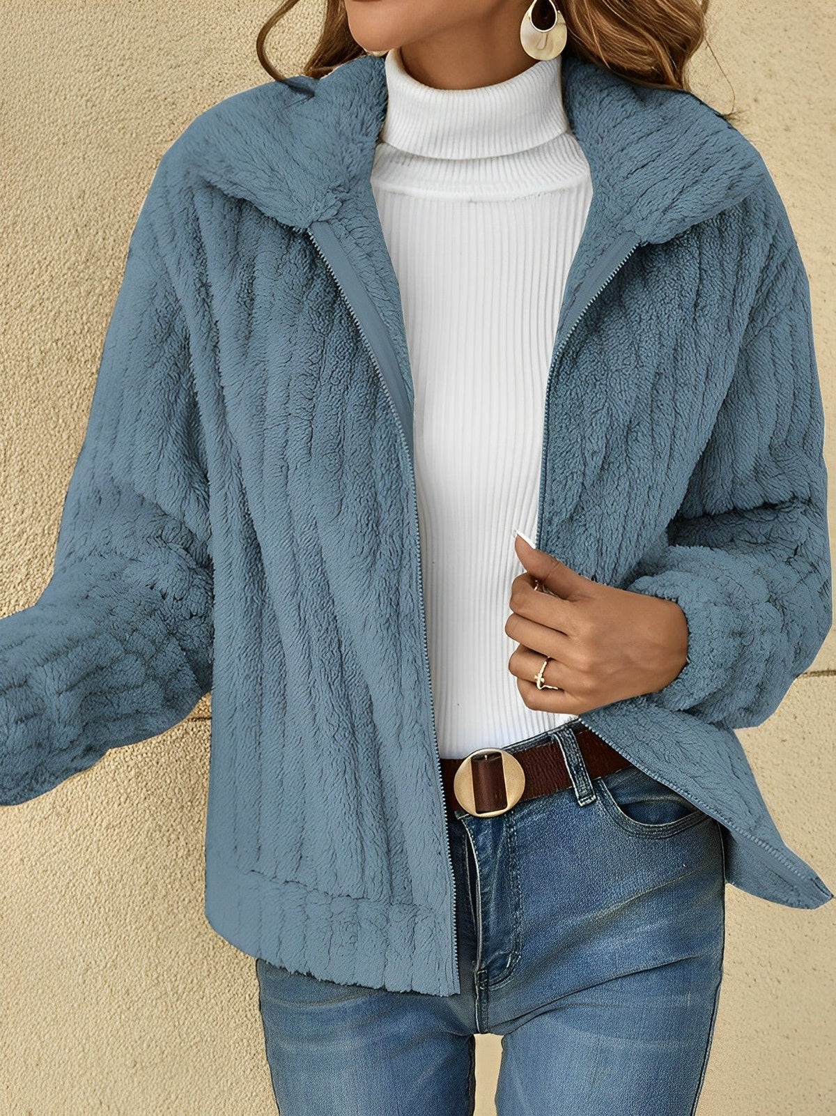 Talia | Women's Zip Front Teddy Coat