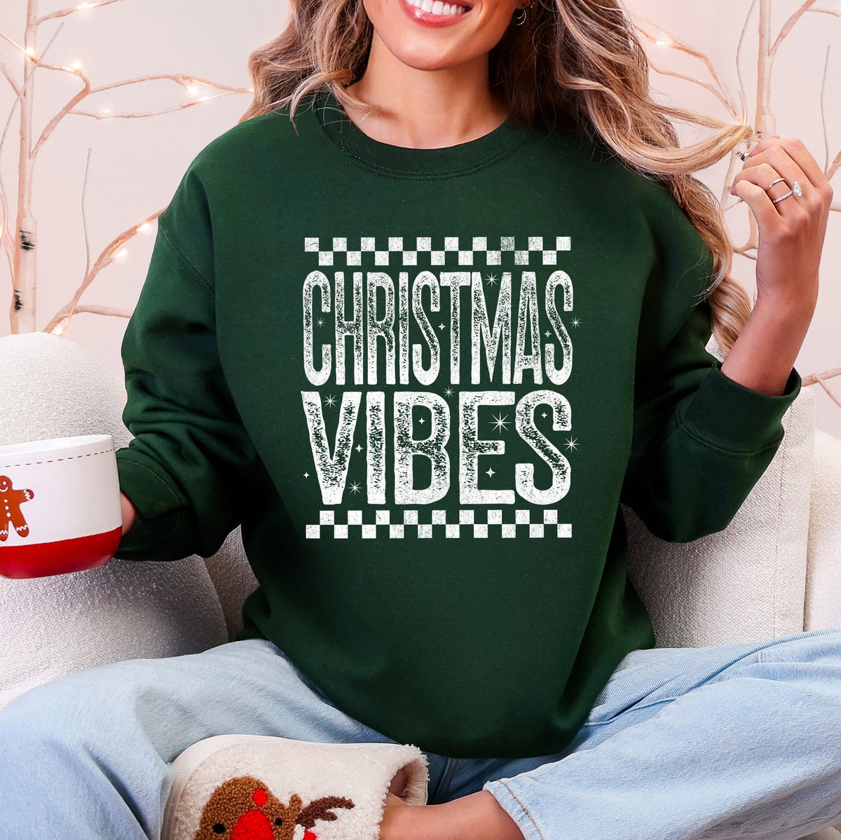 Unisex Christmas Vibes Retro Graphic Sweatshirt