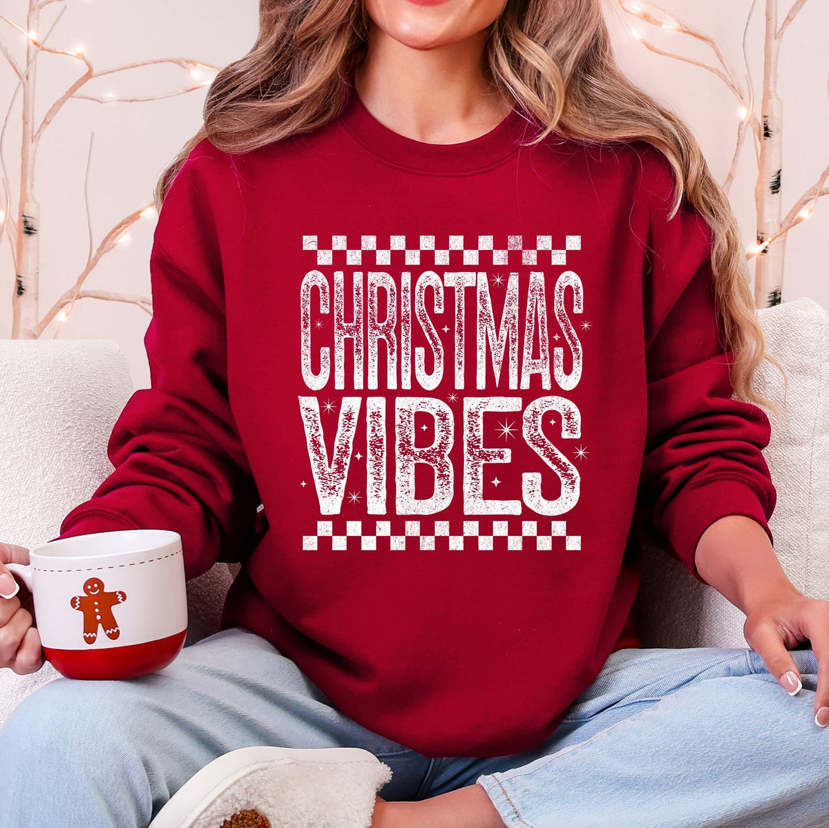 Unisex Christmas Vibes Retro Graphic Sweatshirt