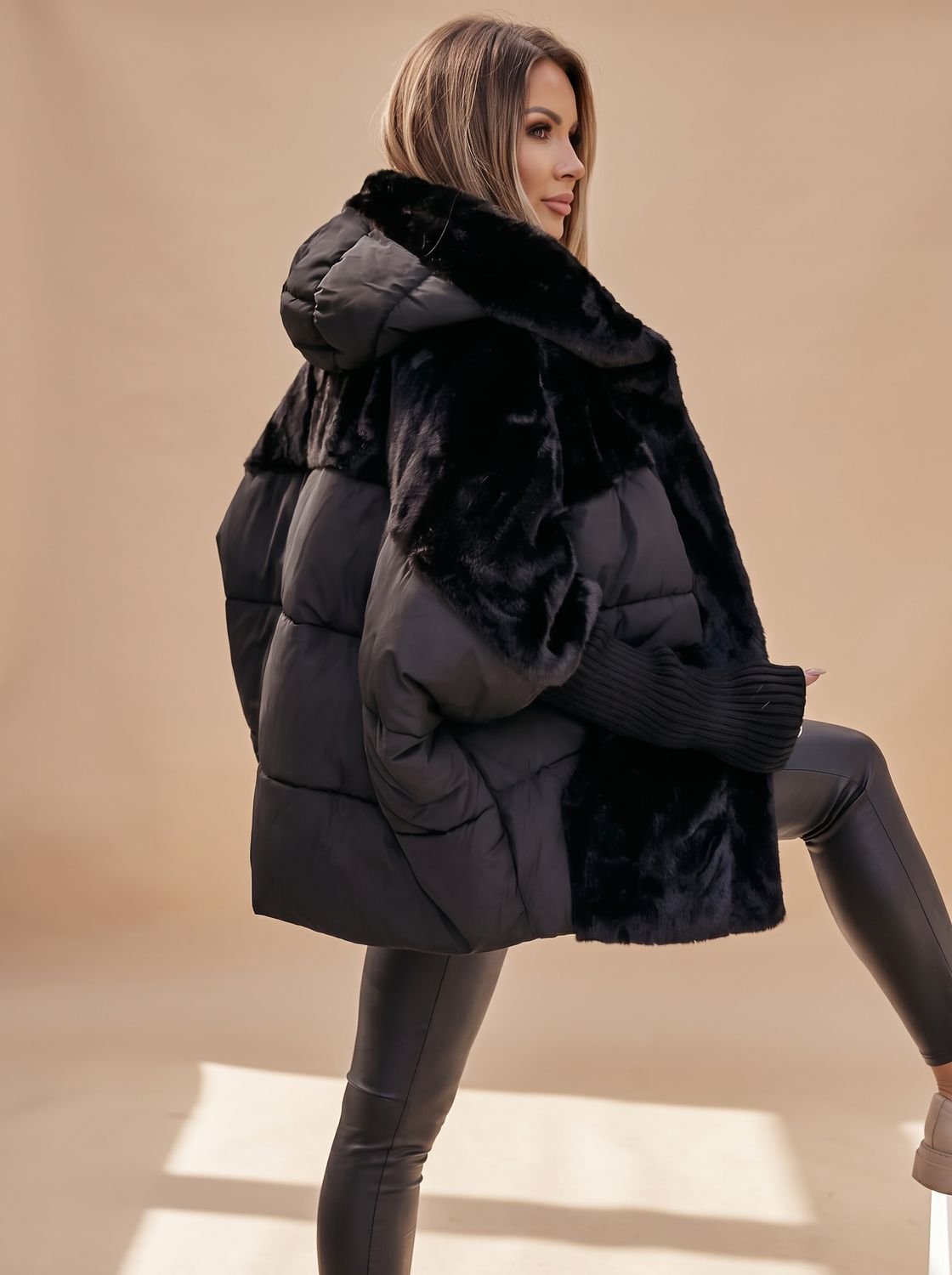 Victoria | Women's Faux Fur Quilted Plush Hooded Coat
