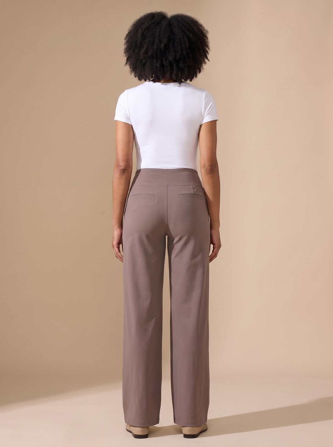 Victoria | Women's High-Waist Wide-Leg Stretch Pants with Pockets