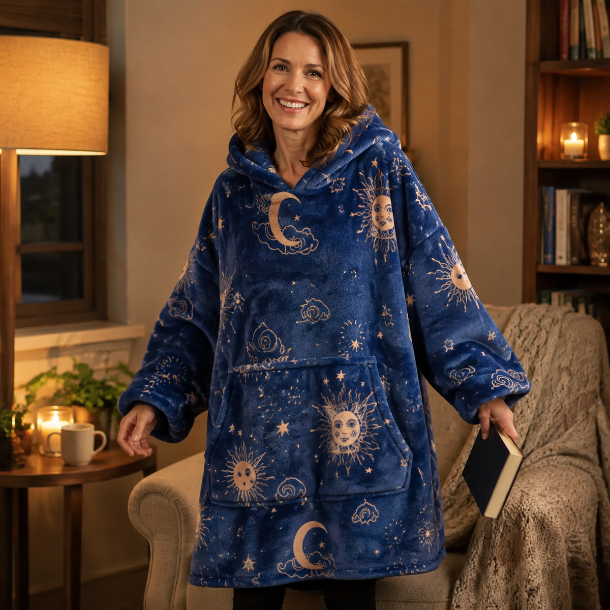 Wearable Blanket Hoodie for Women, Oversized Fleece Pullover