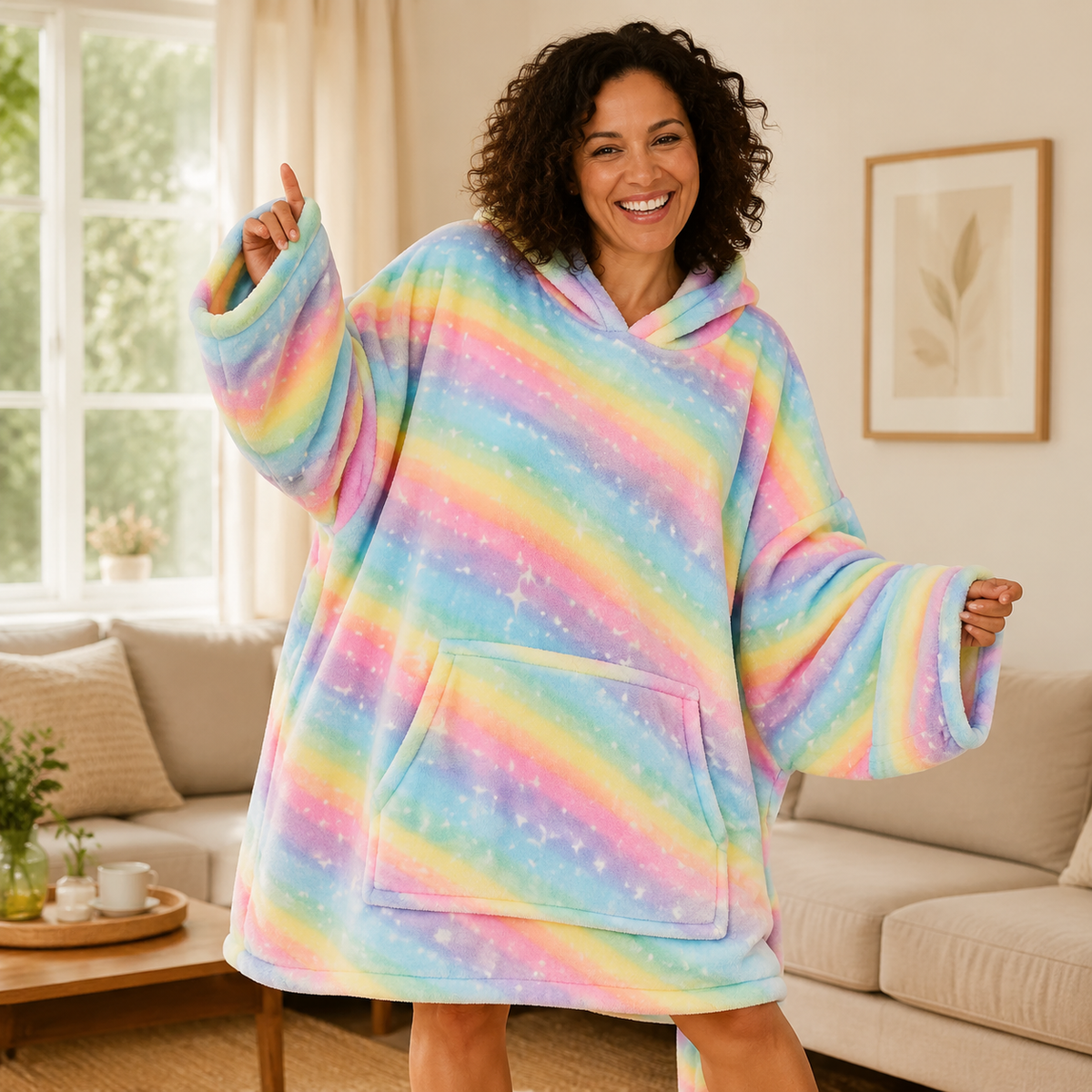 Wearable Blanket Hoodie for Women, Oversized Fleece Pullover