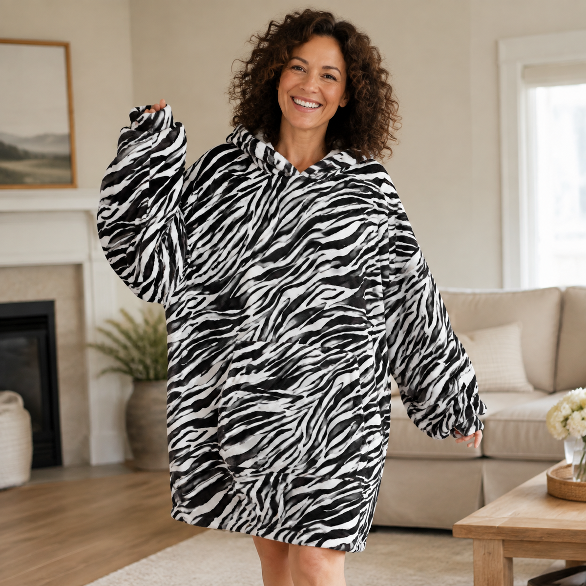 Wearable Blanket Hoodie for Women, Oversized Fleece Pullover