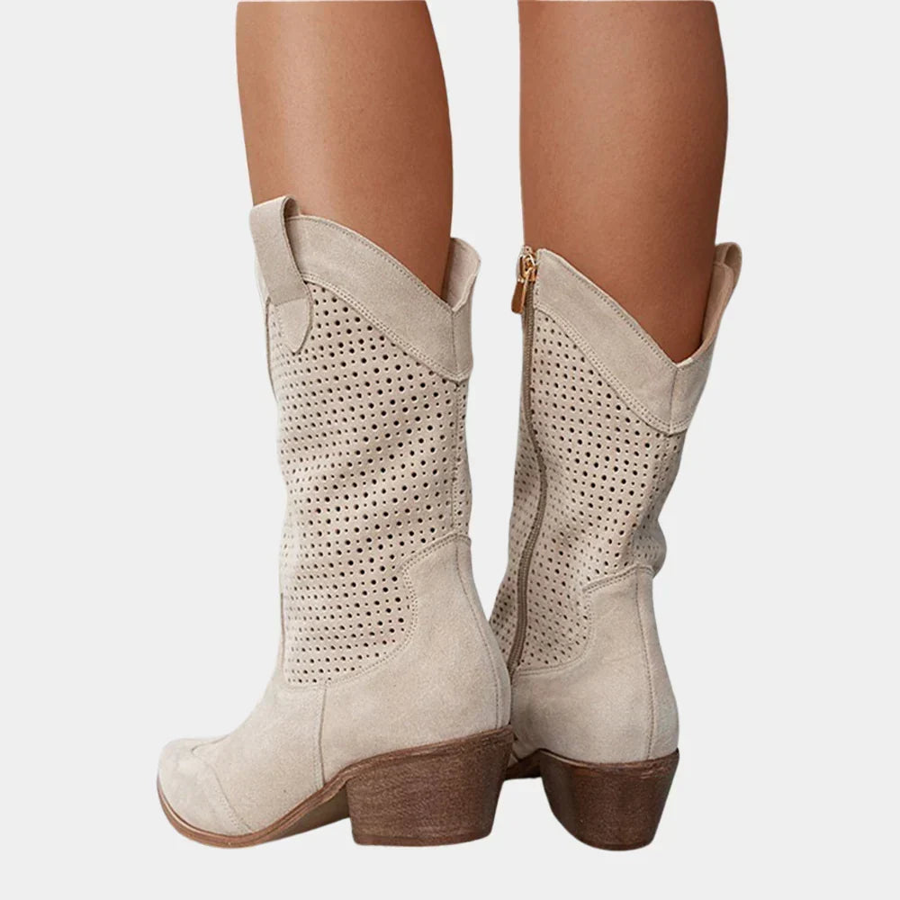 Wilhelmina | Women's Perforated Pointed Toe Cowboy Boots