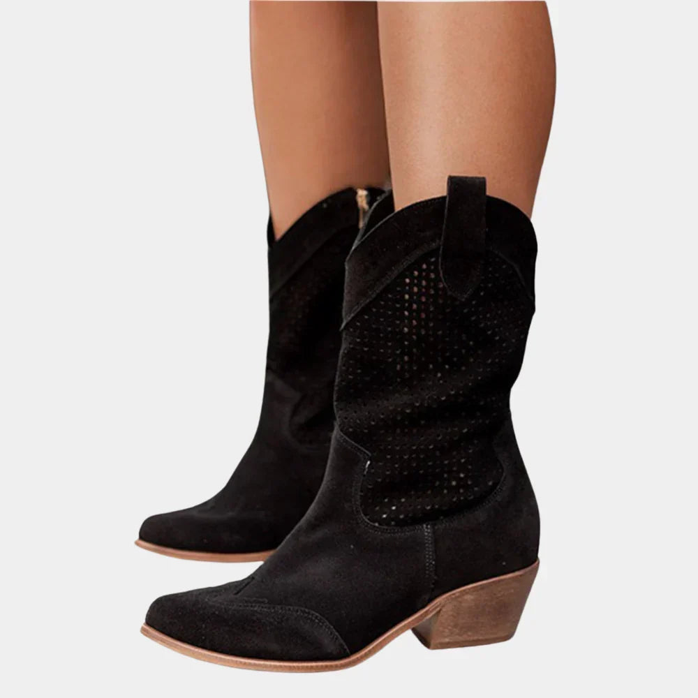 Wilhelmina | Women's Perforated Pointed Toe Cowboy Boots