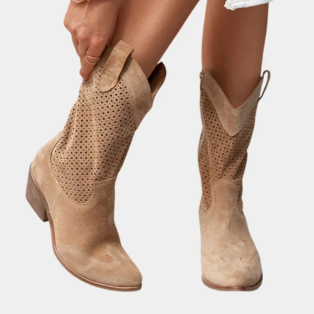 Wilhelmina | Women's Perforated Pointed Toe Cowboy Boots