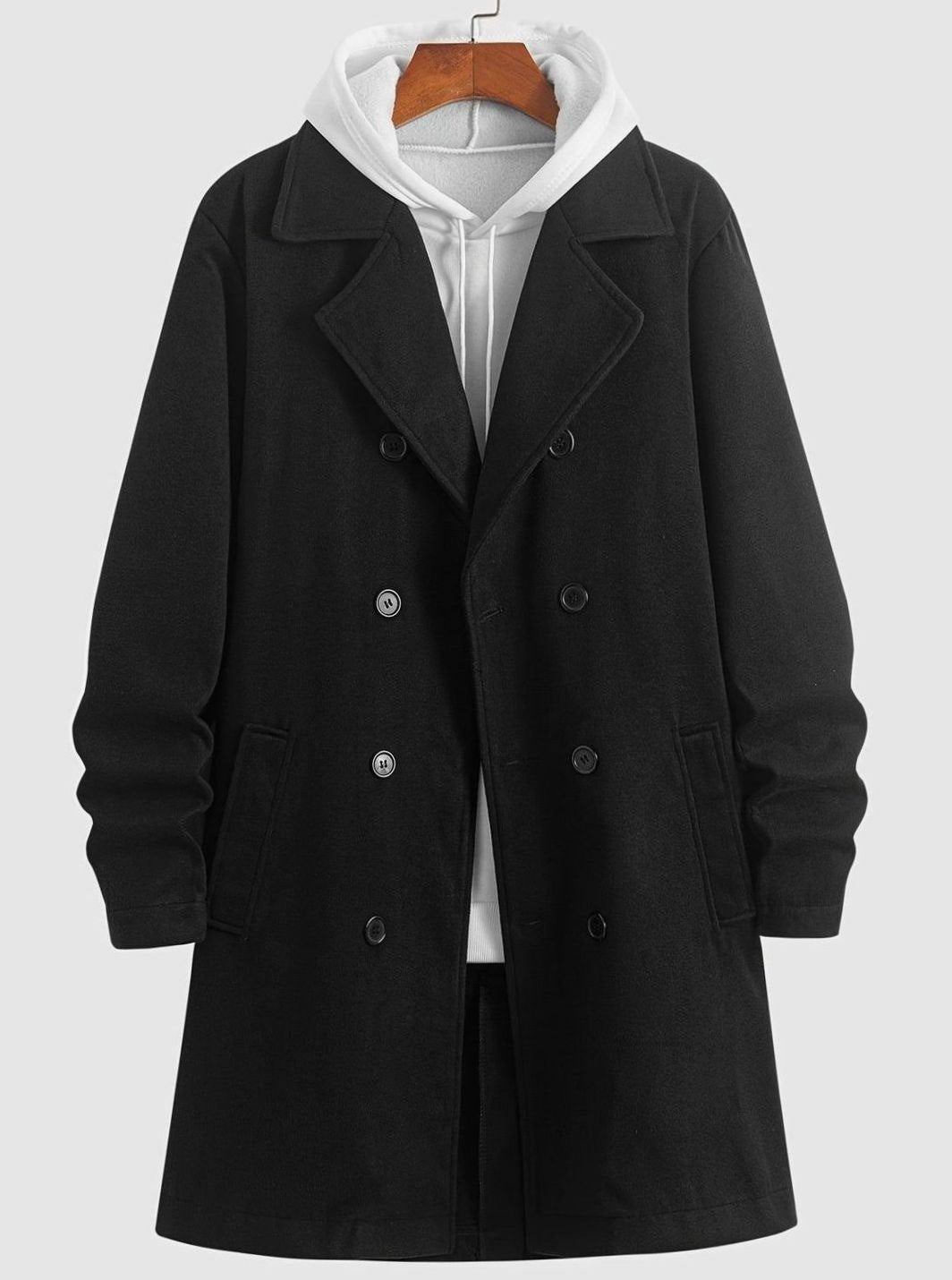 William | Men's Double-Breasted Tailored Wool Overcoat