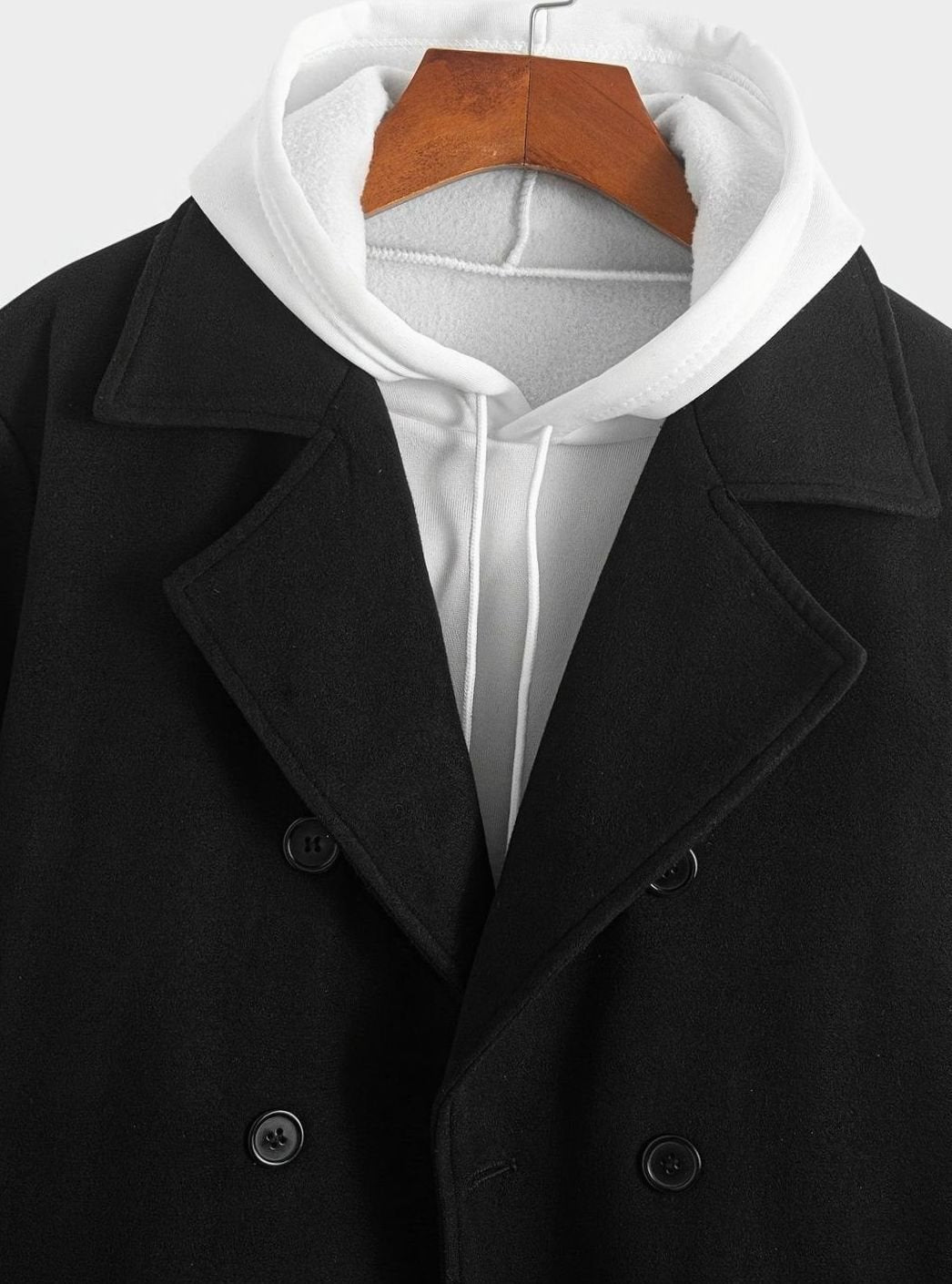 William | Men's Double-Breasted Tailored Wool Overcoat