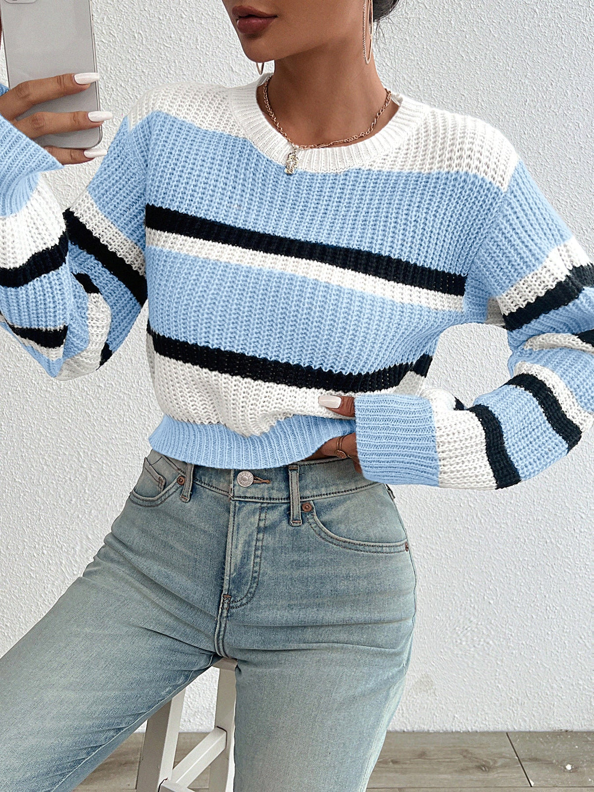 Willow | Women's Striped Crew Neck Sweater