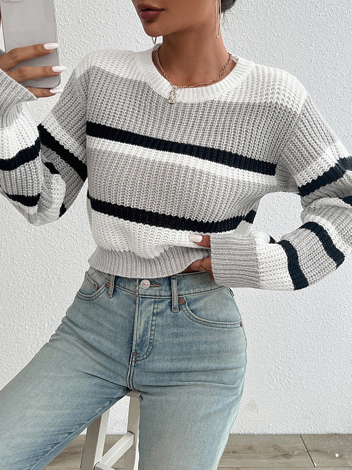 Willow | Women's Striped Crew Neck Sweater