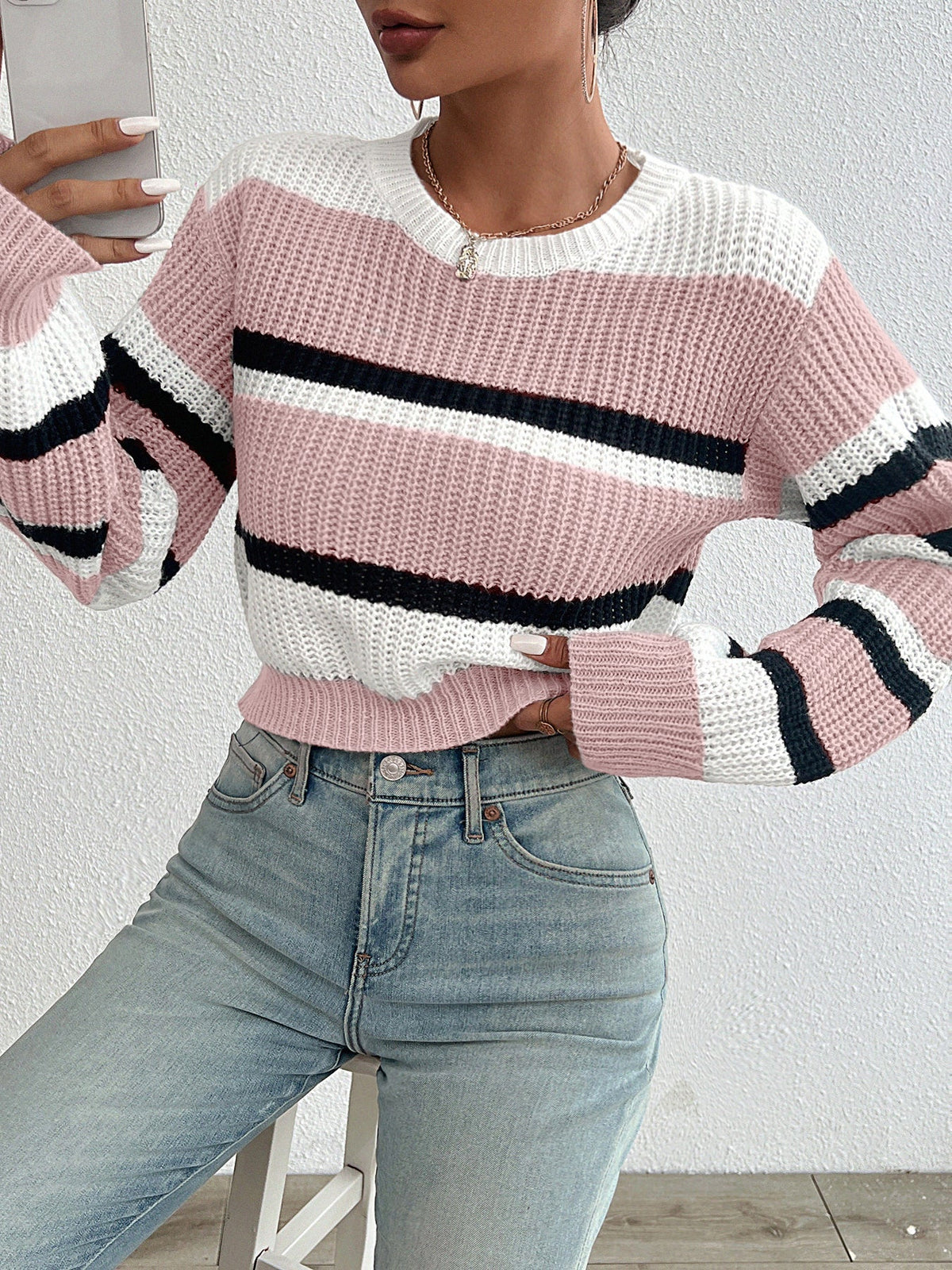 Willow | Women's Striped Crew Neck Sweater