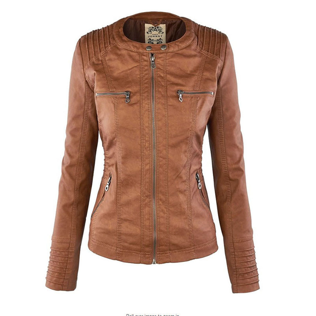 Winona | Women's Hood Zip-Up Faux Leather Jacket