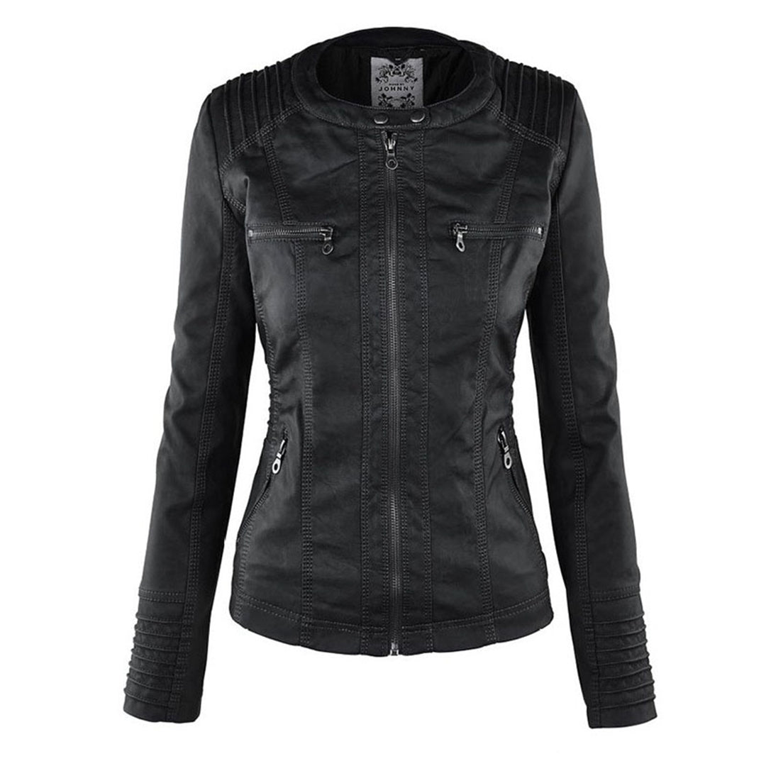 Winona | Women's Hood Zip-Up Faux Leather Jacket