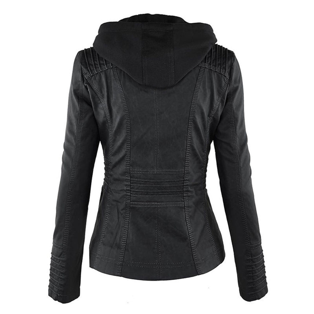 Winona | Women's Hood Zip-Up Faux Leather Jacket