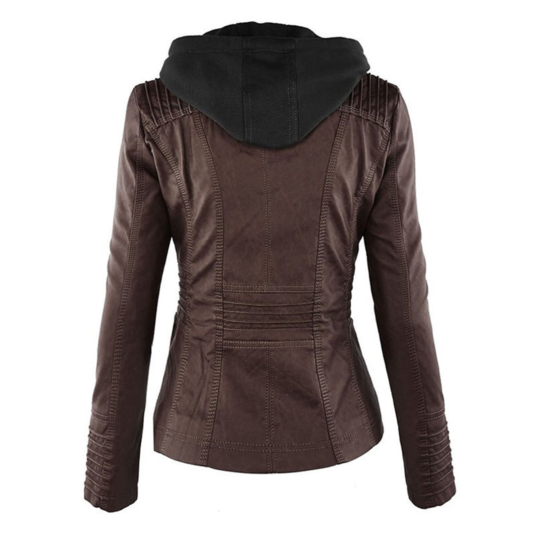 Winona | Women's Hood Zip-Up Faux Leather Jacket