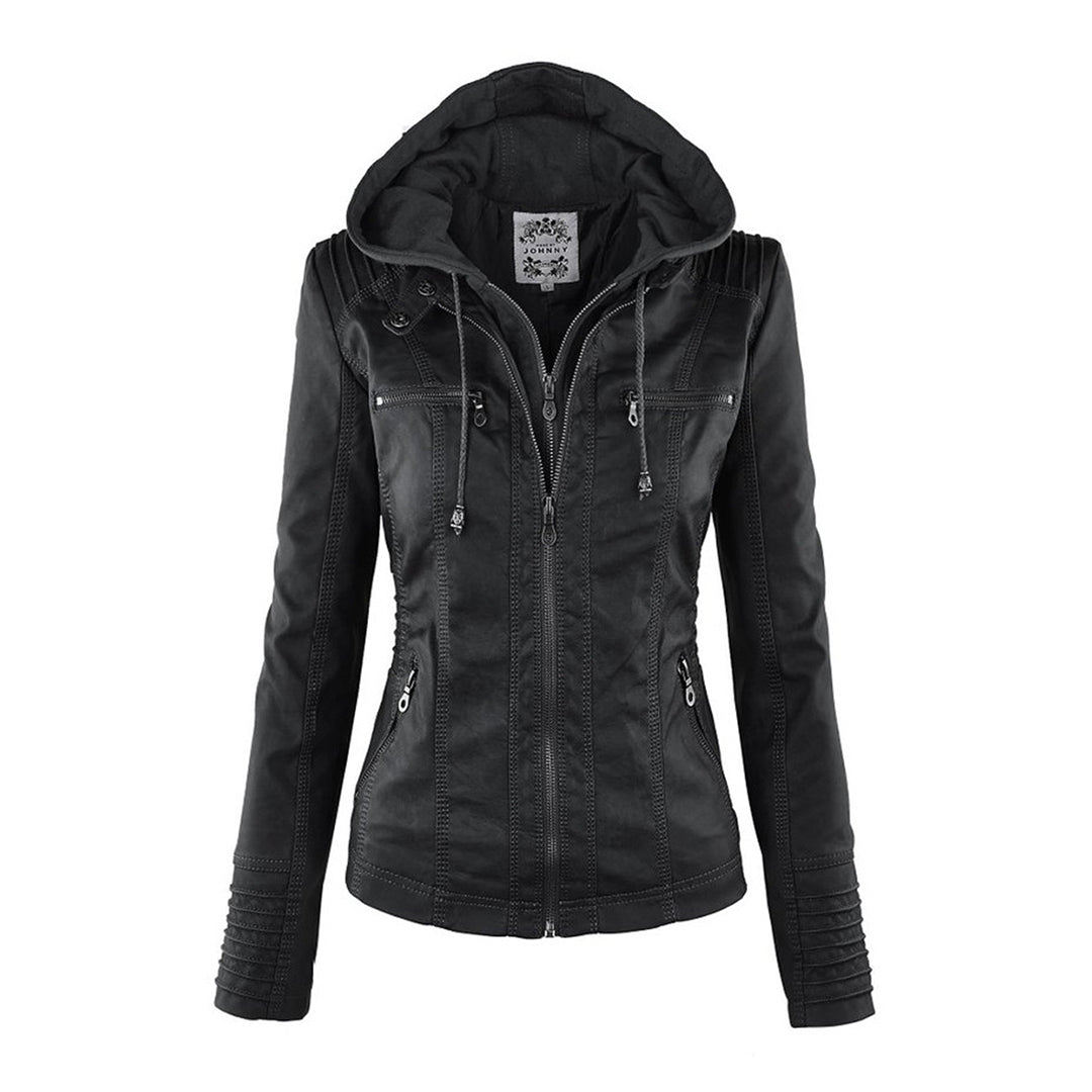Winona | Women's Hood Zip-Up Faux Leather Jacket