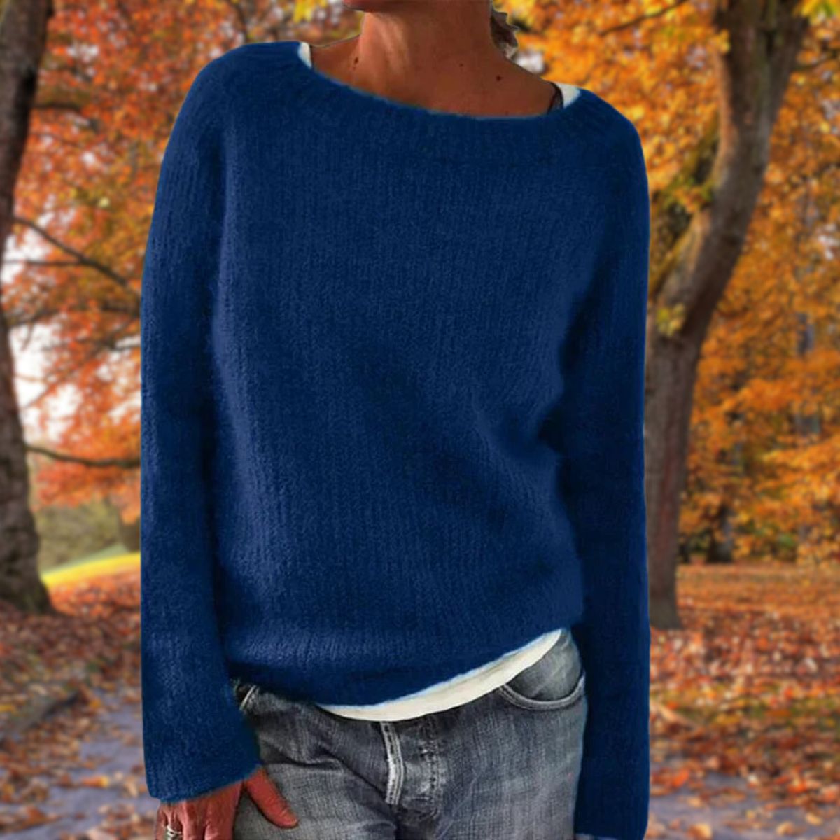 Women's Boat Neck Jumper with Textured Finish