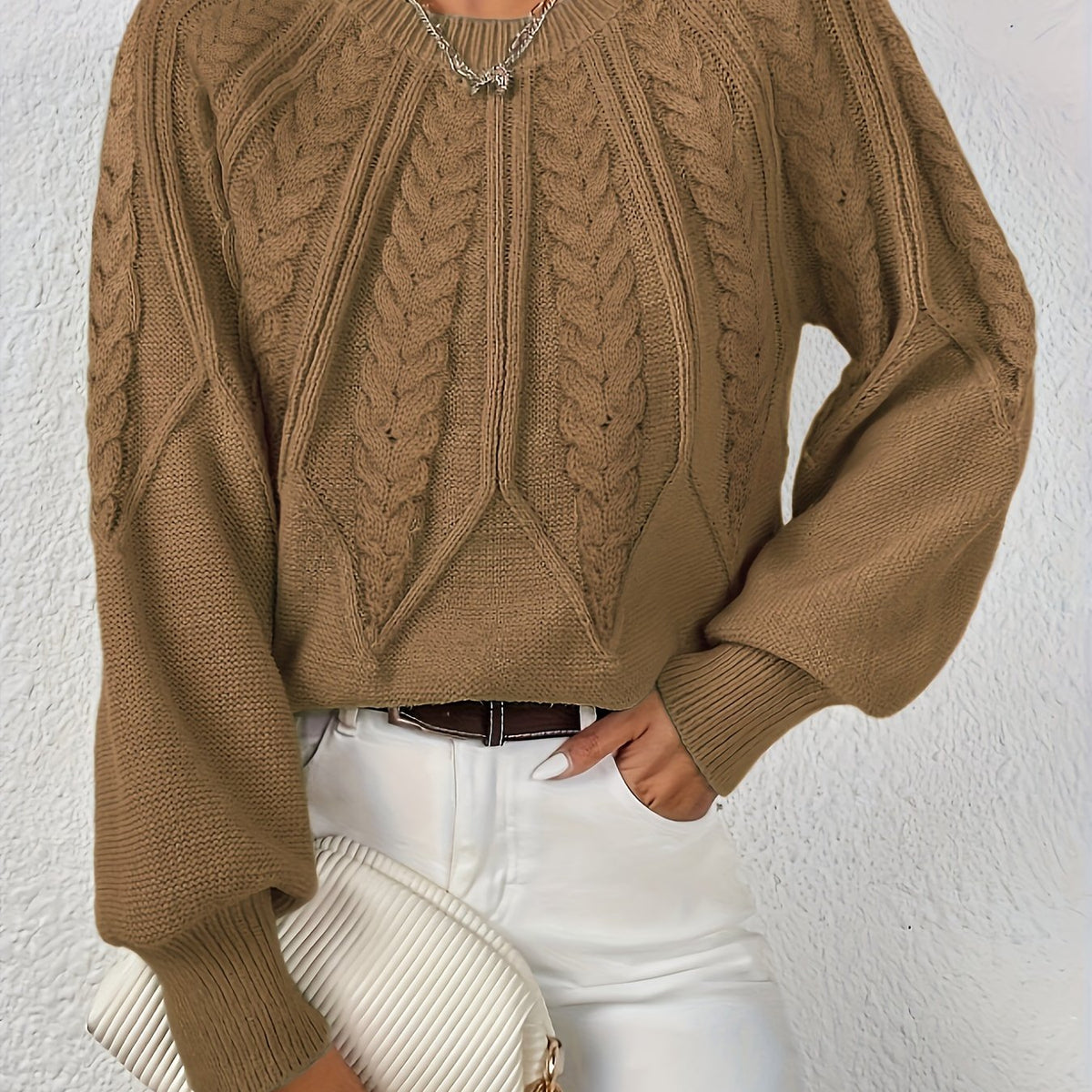 Women's Cable-Knit Cropped Jumper
