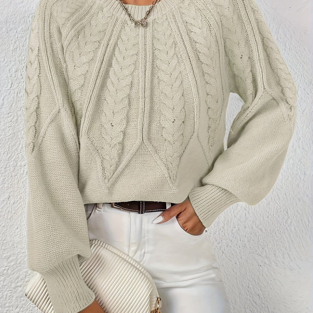Women's Cable-Knit Cropped Jumper