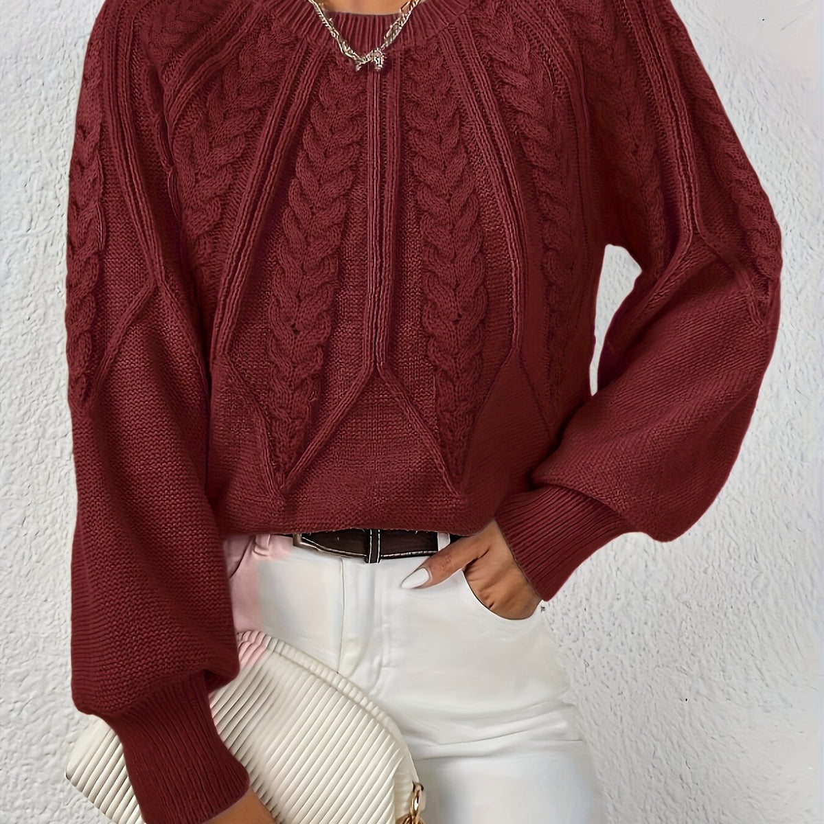 Women's Cable-Knit Cropped Jumper