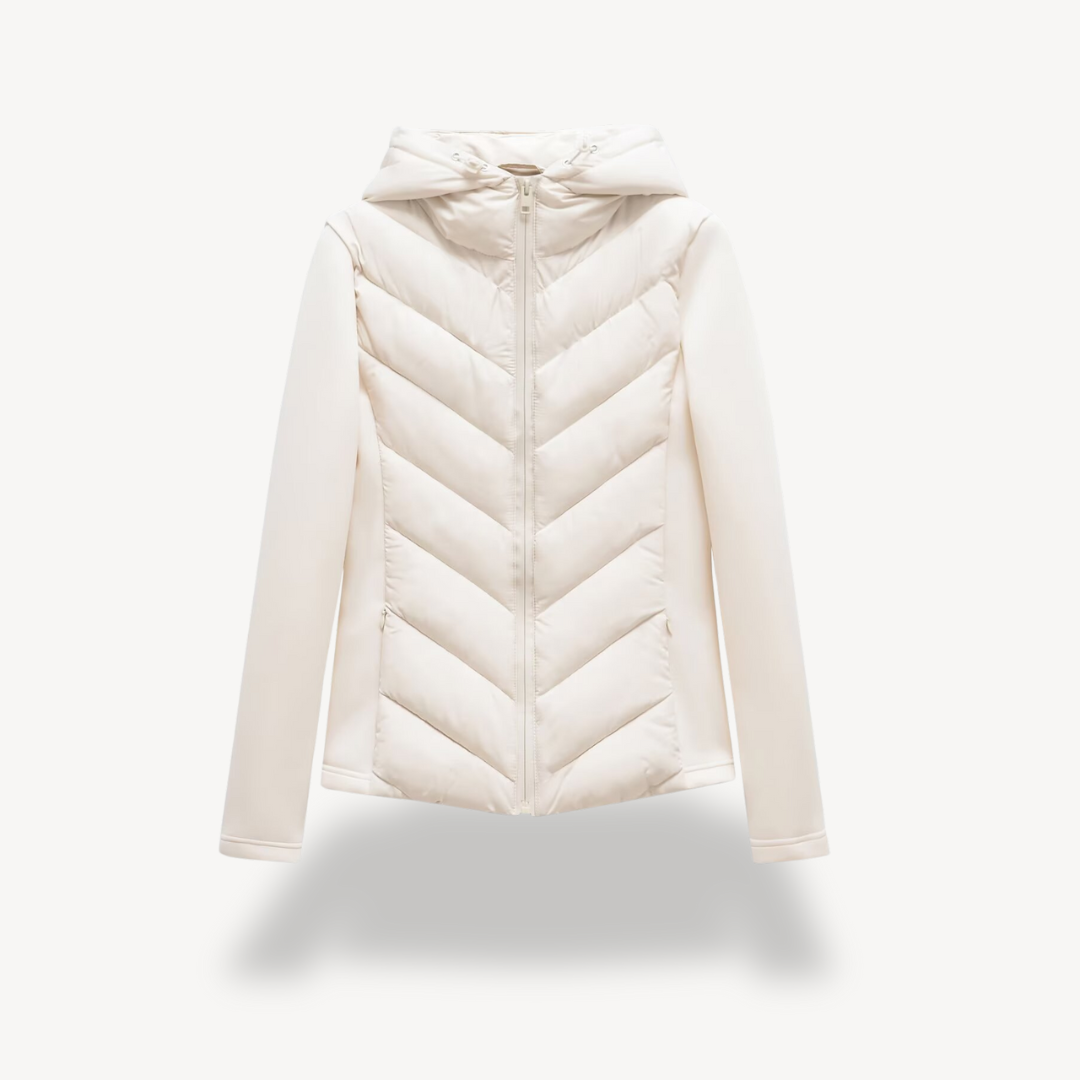 Women's Chevron Quilted Jacket with Hood