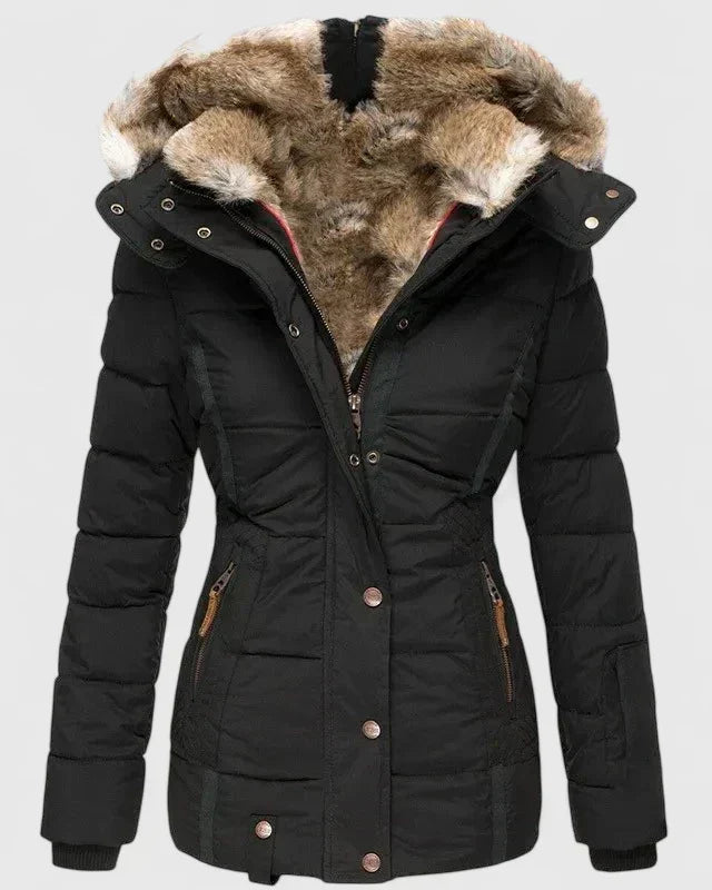 Women's Coat with Adjustable Hood and Pockets