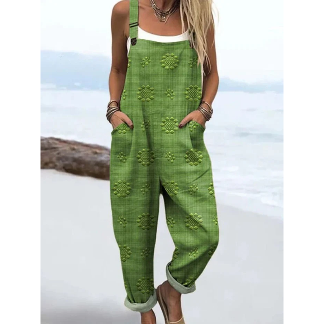 Women's Comfortable Printed Overalls Jumpsuit