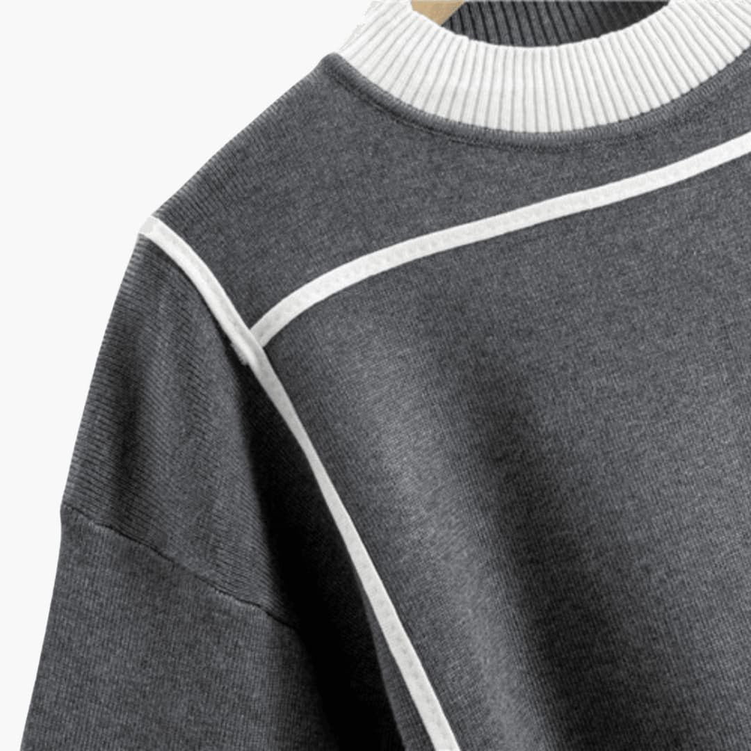 Women's Crew Neck Colorblock Sweater Two Piece Set