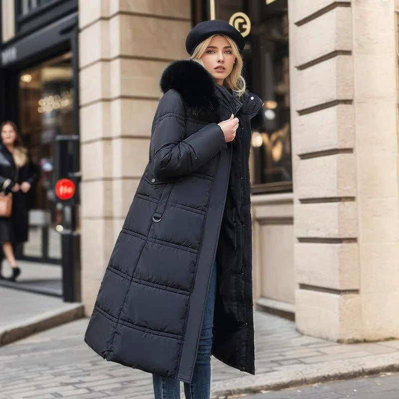 Women's Designer Winter Parka with Fur Hood