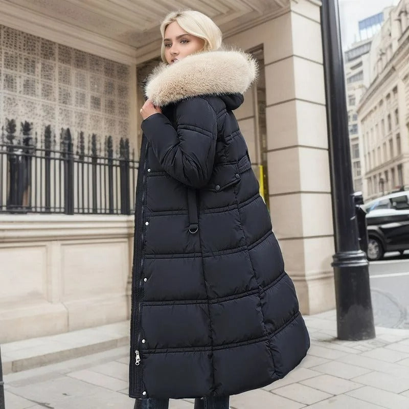 Women's Designer Winter Parka with Fur Hood