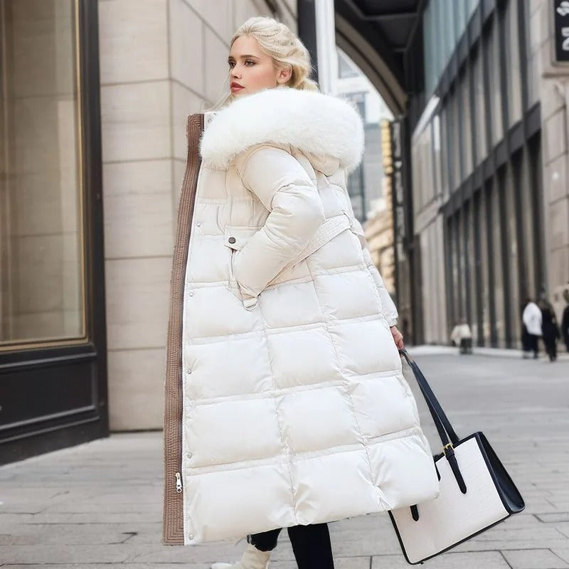 Women's Designer Winter Parka with Fur Hood