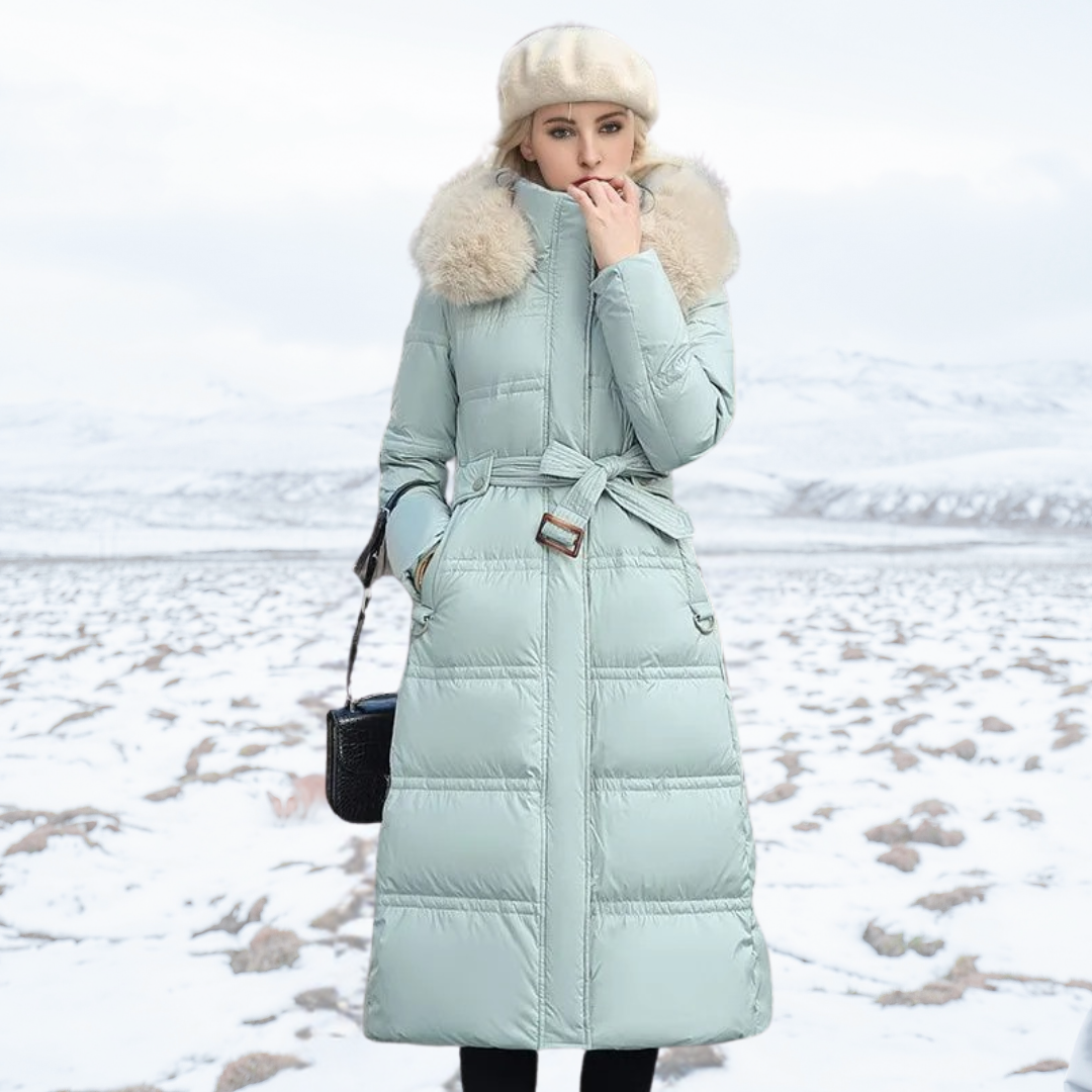 Women's Designer Winter Parka with Fur Hood