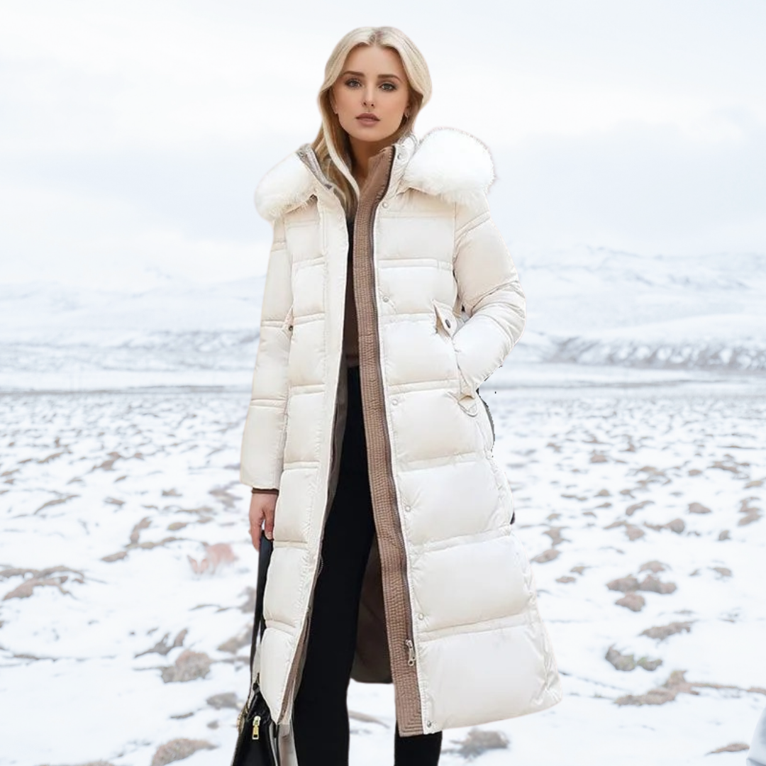 Women's Designer Winter Parka with Fur Hood