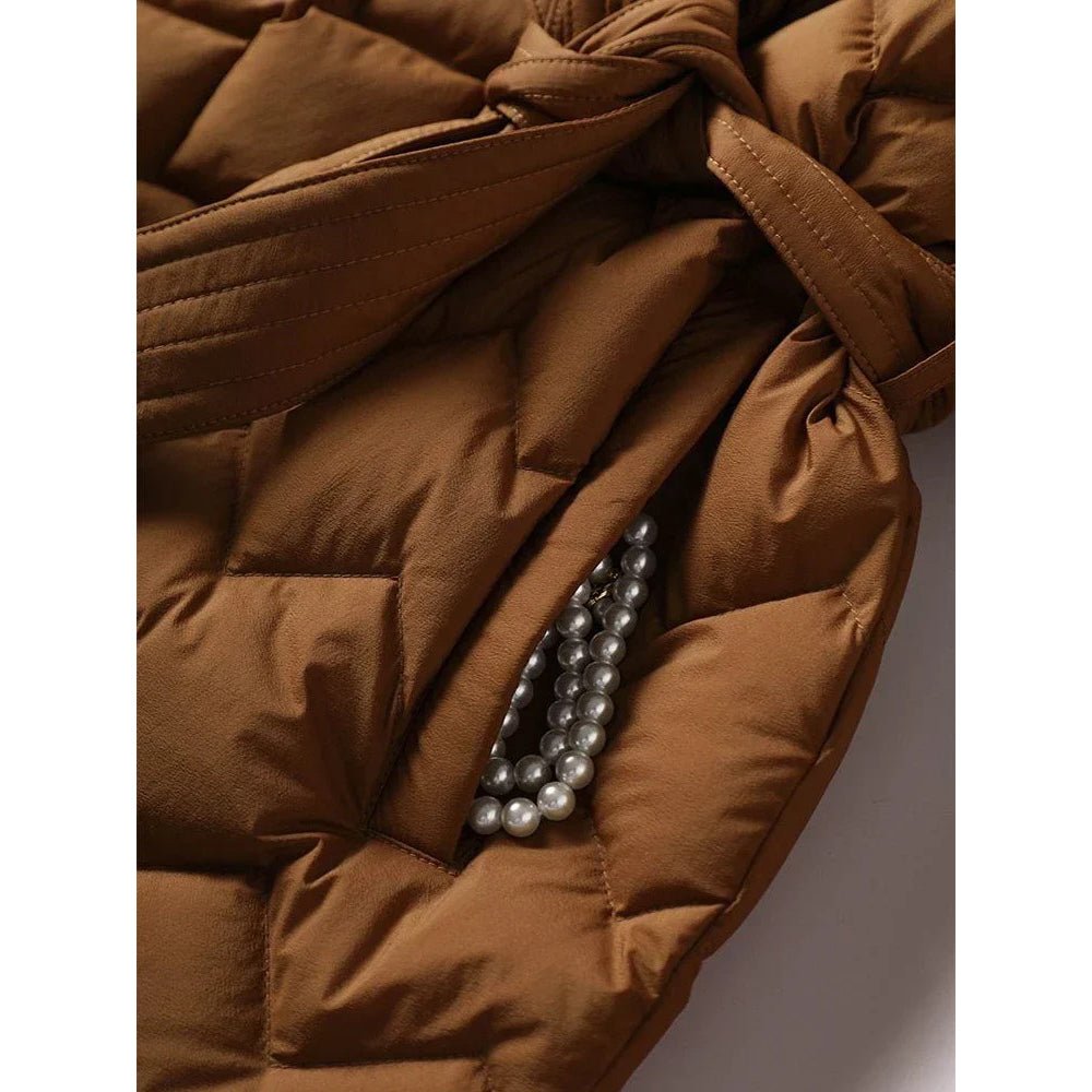 Women's Diamond Quilted Down Jacket | Tailored Lapel
