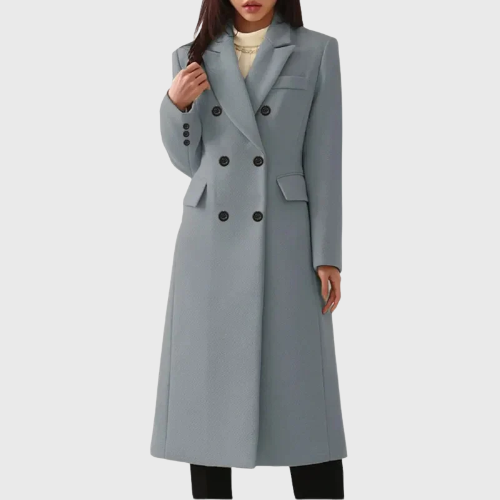 Women's Double-Breasted Long Overcoat