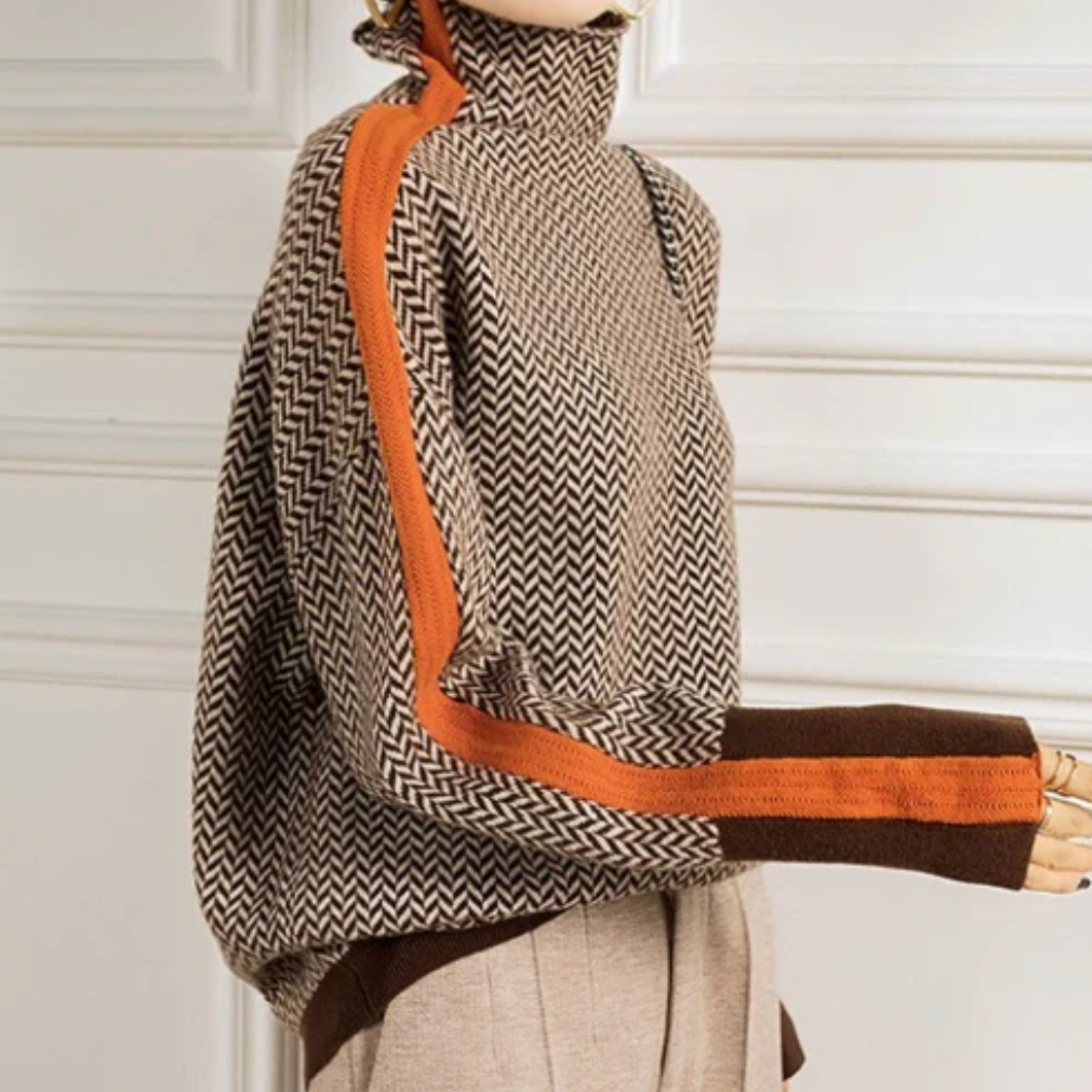 Women's Eleanor Herringbone Luxe Turtleneck Sweater